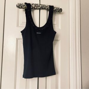 D&G Elegant Black Tank Top with Decorative Straps. Size 44 Italian